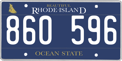RI license plate 860596