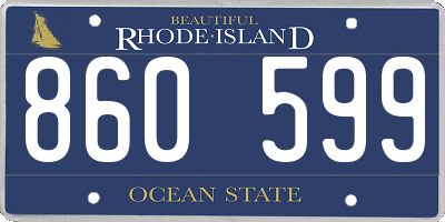 RI license plate 860599