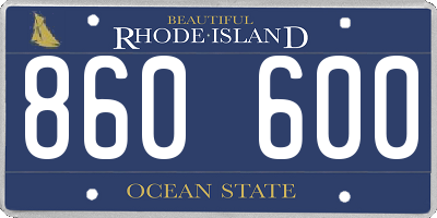 RI license plate 860600