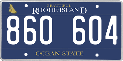 RI license plate 860604