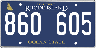 RI license plate 860605