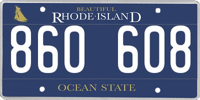 RI license plate 860608