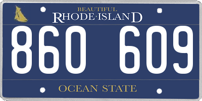 RI license plate 860609