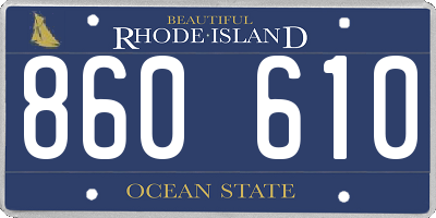 RI license plate 860610