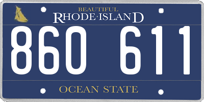 RI license plate 860611