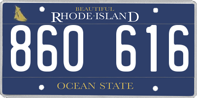 RI license plate 860616