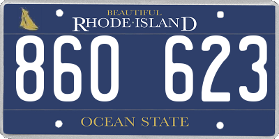 RI license plate 860623