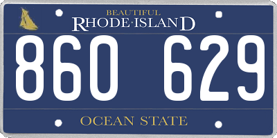 RI license plate 860629
