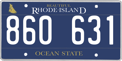 RI license plate 860631