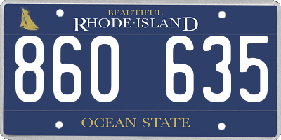 RI license plate 860635
