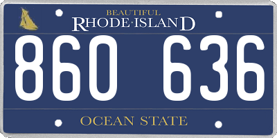 RI license plate 860636