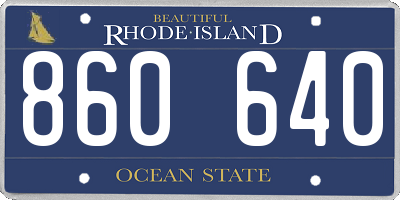 RI license plate 860640