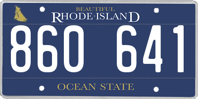 RI license plate 860641
