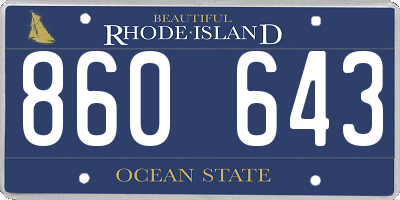 RI license plate 860643