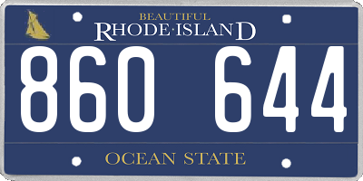 RI license plate 860644