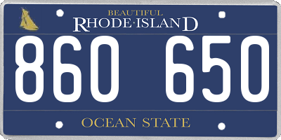 RI license plate 860650