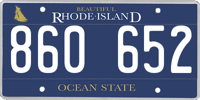 RI license plate 860652