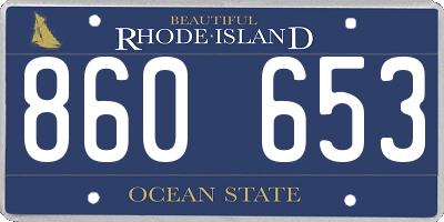 RI license plate 860653
