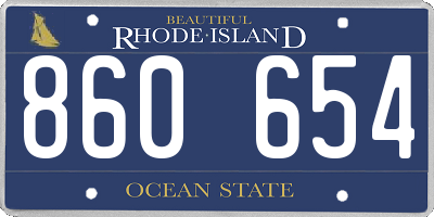 RI license plate 860654