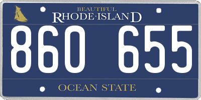 RI license plate 860655