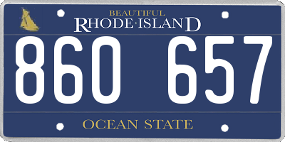 RI license plate 860657