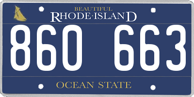 RI license plate 860663