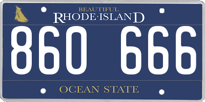 RI license plate 860666