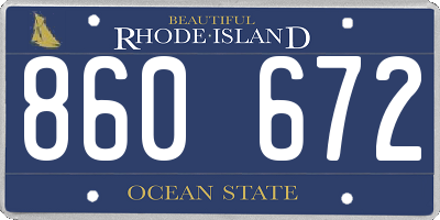 RI license plate 860672