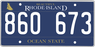 RI license plate 860673