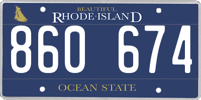RI license plate 860674