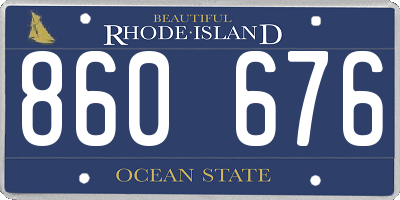 RI license plate 860676