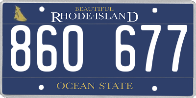 RI license plate 860677