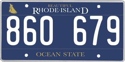 RI license plate 860679