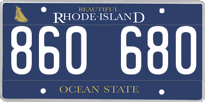 RI license plate 860680