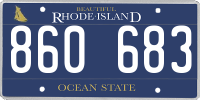 RI license plate 860683