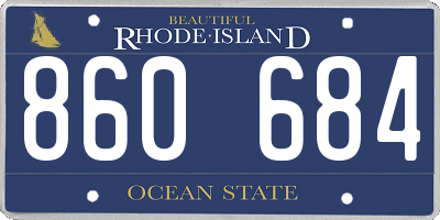 RI license plate 860684
