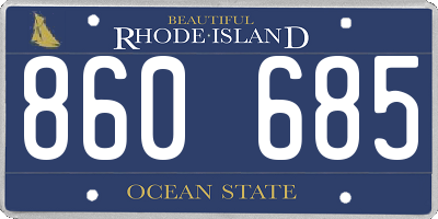 RI license plate 860685