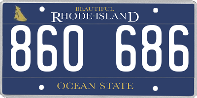 RI license plate 860686