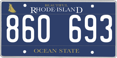 RI license plate 860693