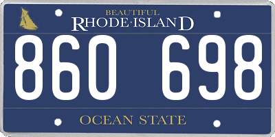 RI license plate 860698