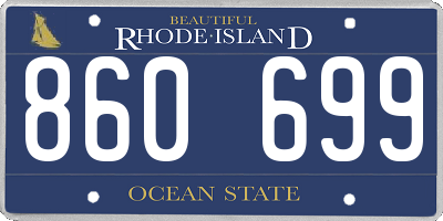 RI license plate 860699