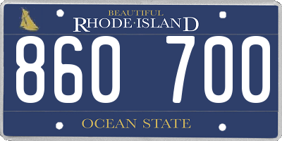 RI license plate 860700