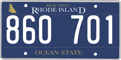 RI license plate 860701