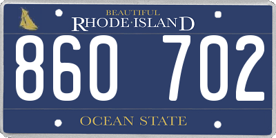 RI license plate 860702