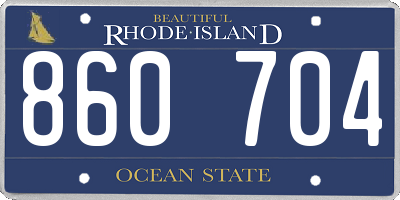 RI license plate 860704