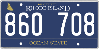 RI license plate 860708