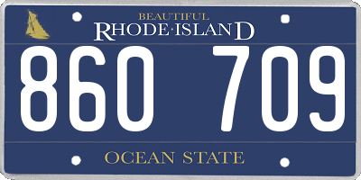 RI license plate 860709