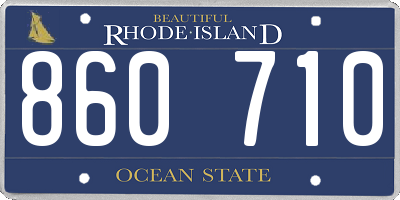 RI license plate 860710