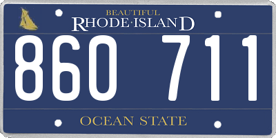 RI license plate 860711