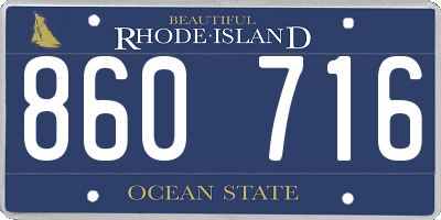 RI license plate 860716